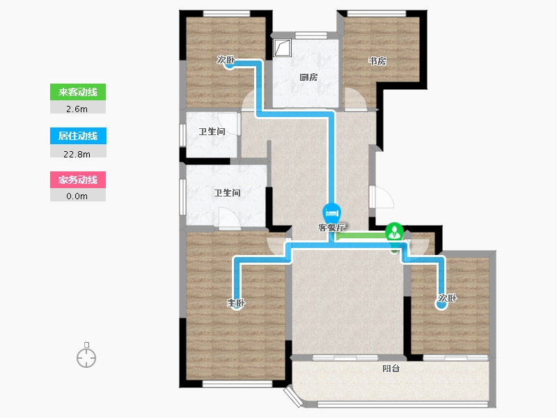 浙江省-金华市-承鑫蓝城城光汇-114.46-户型库-动静线