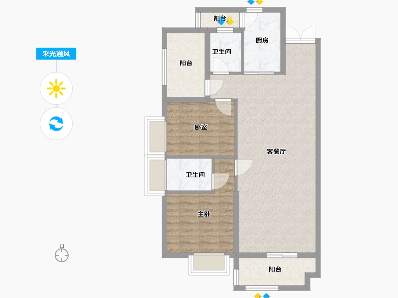 广东省-中山市-金乐上东城-85.60-户型库-采光通风