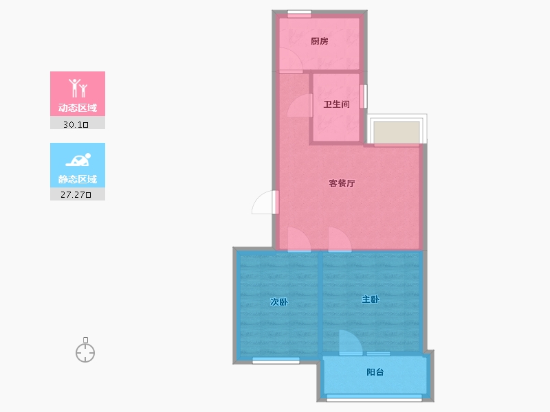 河北省-唐山市-福园小区-55.00-户型库-动静分区