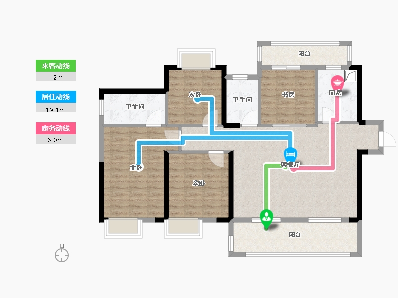 湖北省-宜昌市-银河·东湖雅居-107.29-户型库-动静线