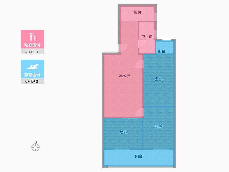 北京-北京市-百万庄南街10号院-104.70-户型库-动静分区