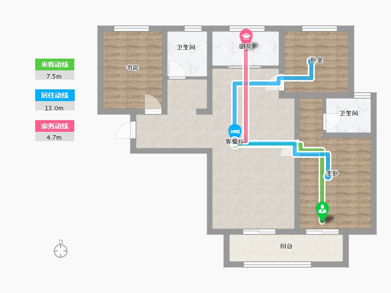 陕西省-西安市-鼎丰源碧馨苑-99.21-户型库-动静线