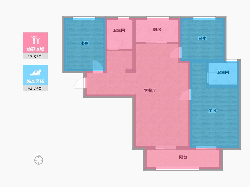 陕西省-西安市-鼎丰源碧馨苑-99.21-户型库-动静分区