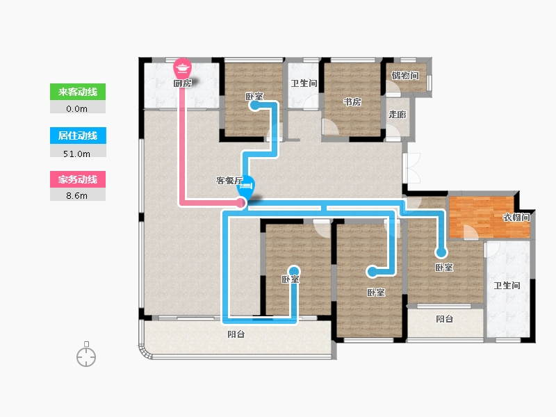 浙江省-金华市-承鑫蓝城城光汇-212.18-户型库-动静线