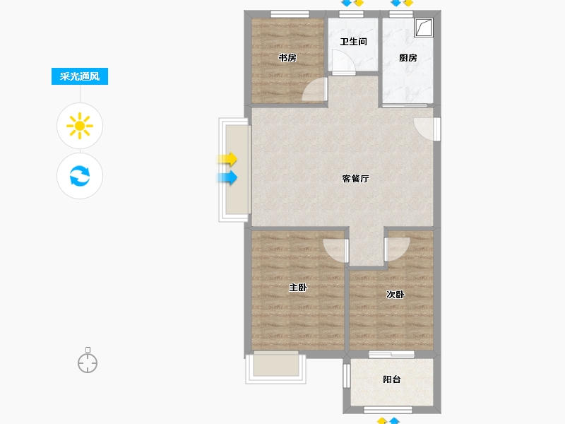 浙江省-宁波市-宁鹭苑-76.42-户型库-采光通风