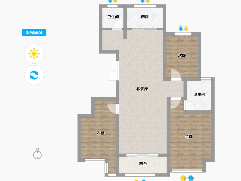 河南省-濮阳市-龙润学府-87.04-户型库-采光通风