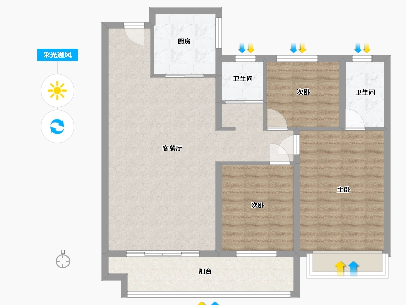 山东省-日照市-高新颐和家园-92.80-户型库-采光通风