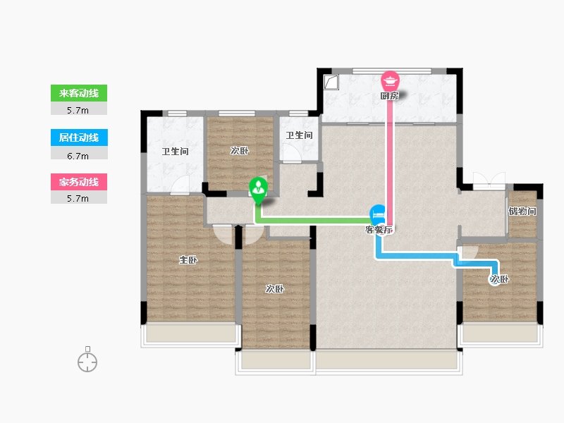 吉林省-长春市-润德·汀蘭云境-139.73-户型库-动静线