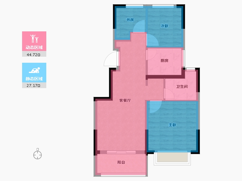 江苏省-南京市-新棠合著-64.00-户型库-动静分区