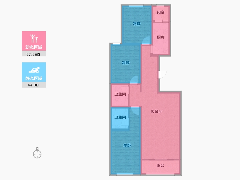 山西省-阳泉市-世华·北山大院-89.53-户型库-动静分区