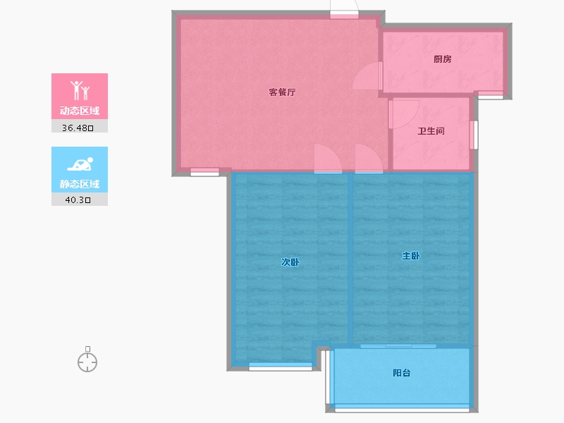 江苏省-淮安市-东一区小区-70.40-户型库-动静分区