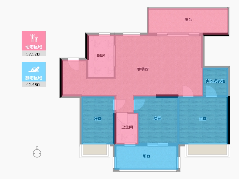 广东省-汕头市-南信时代金湖湾-90.00-户型库-动静分区