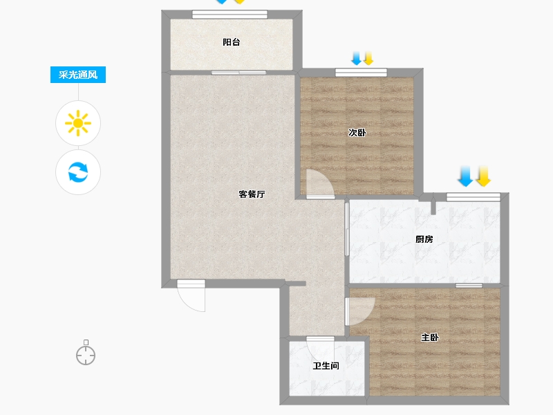 陕西省-西安市-灞业大境-东区-65.34-户型库-采光通风