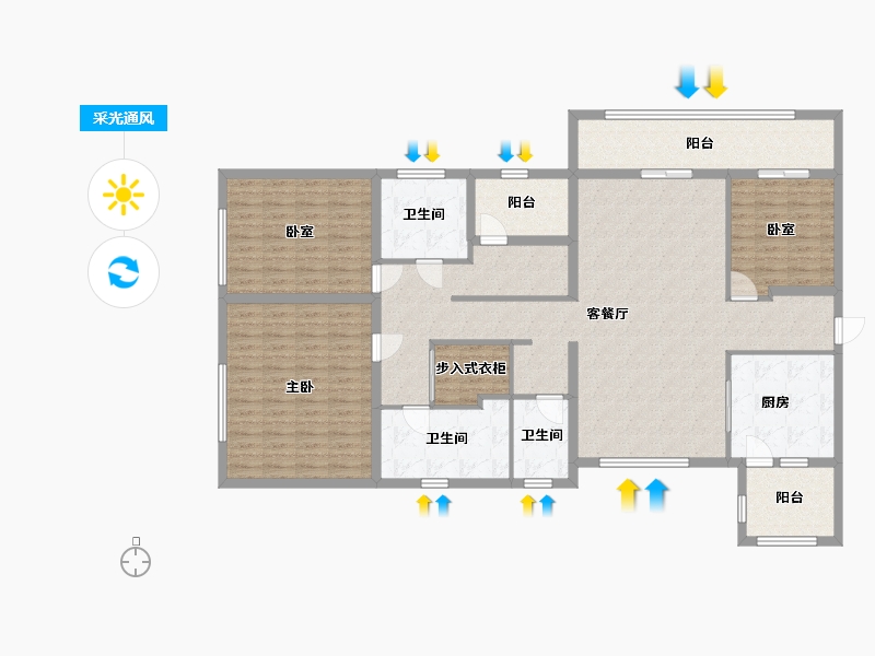 广东省-深圳市-开云府-161.60-户型库-采光通风