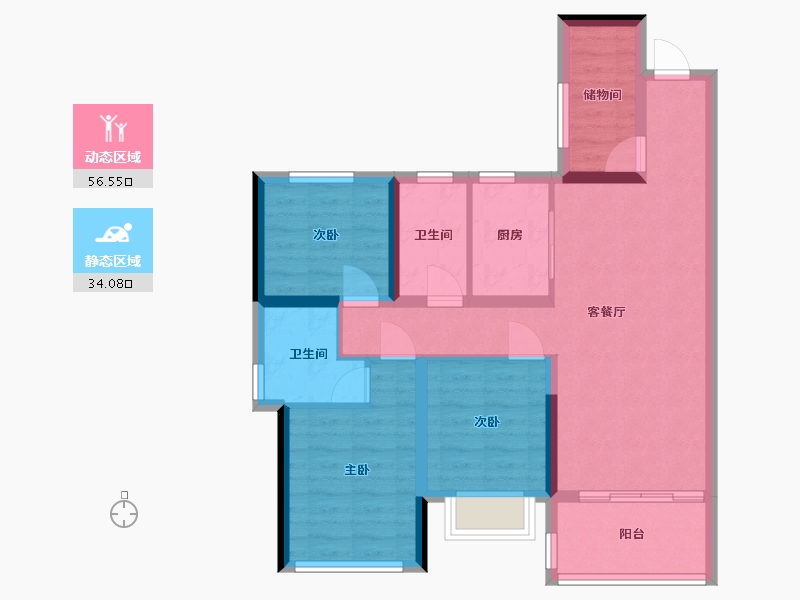 广东省-湛江市-福文华府-79.98-户型库-动静分区