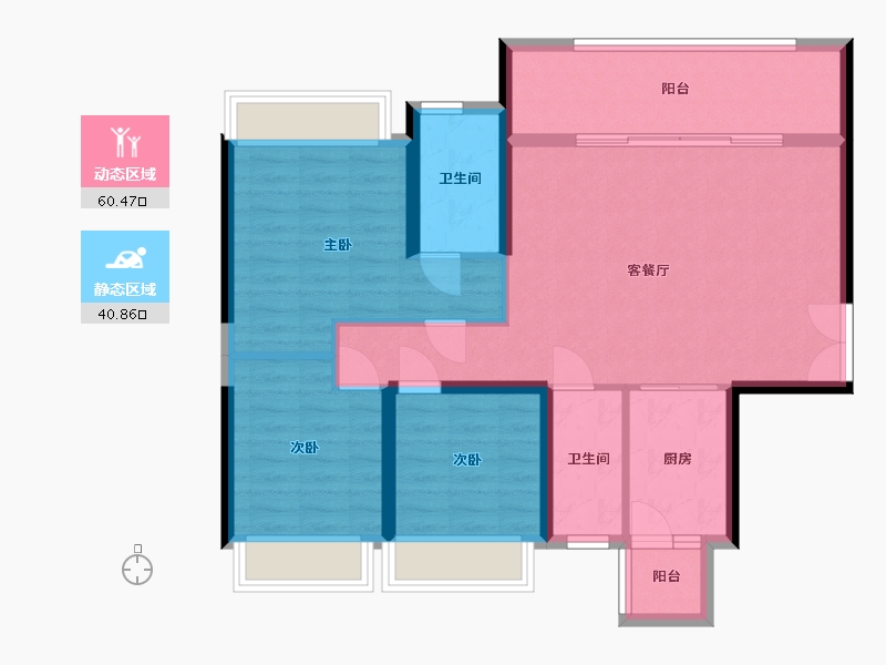 四川省-甘孜藏族自治州-时代康城-90.40-户型库-动静分区