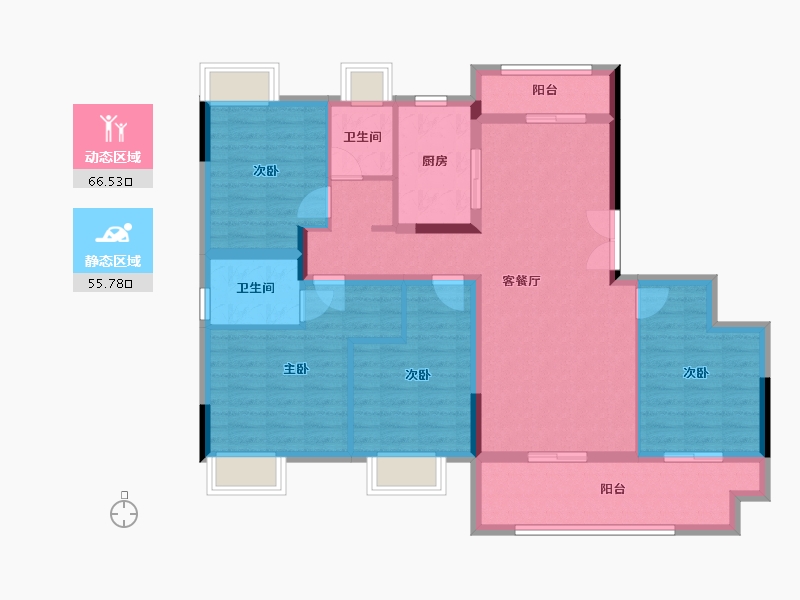 江西省-上饶市-汇佳春丰·滨江悦-109.57-户型库-动静分区