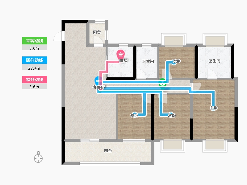 湖北省-荆州市-金科中梁博翠江樾-113.60-户型库-动静线