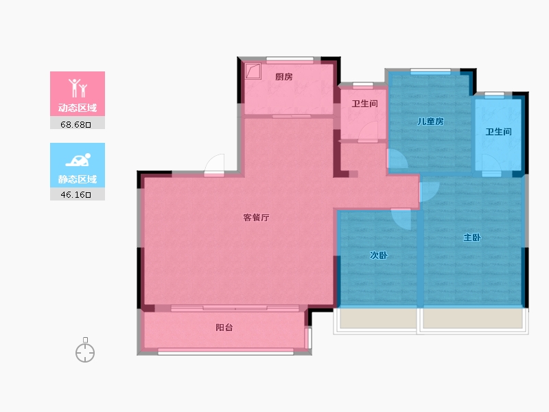 安徽省-马鞍山市-伟星诚园-104.00-户型库-动静分区