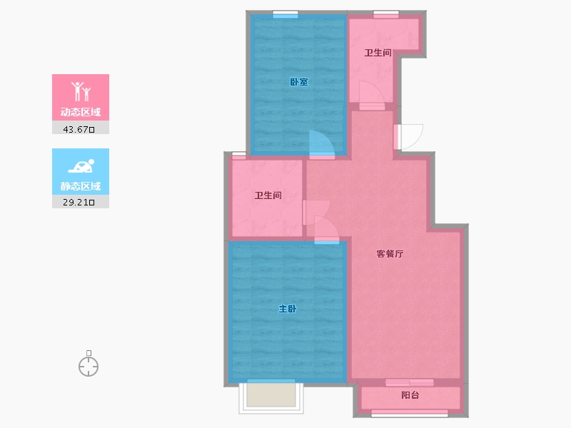 河北省-保定市-金湖未来城-64.67-户型库-动静分区