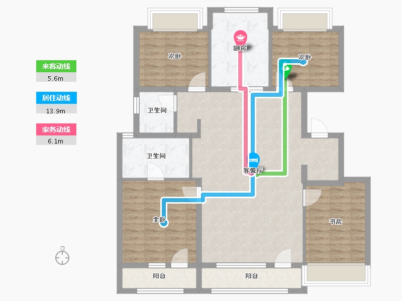 北京-北京市-招商臻园-109.86-户型库-动静线