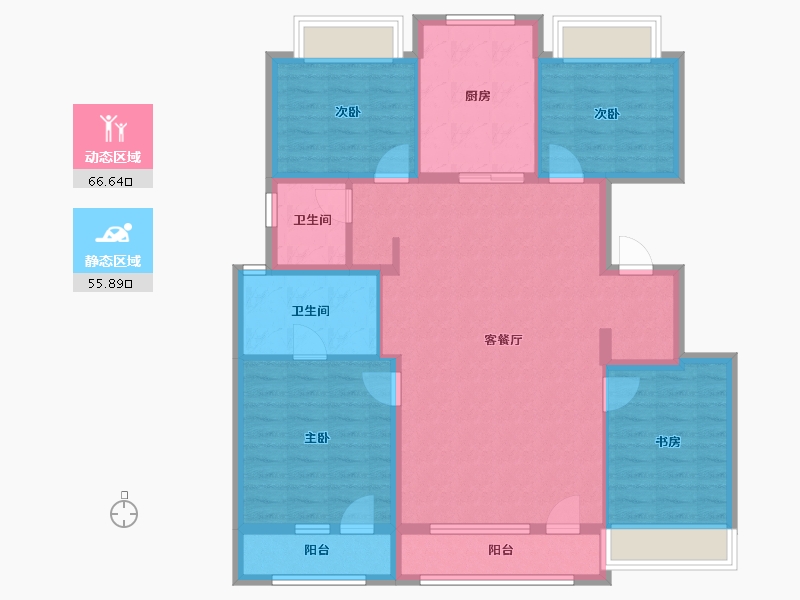 北京-北京市-招商臻园-109.86-户型库-动静分区