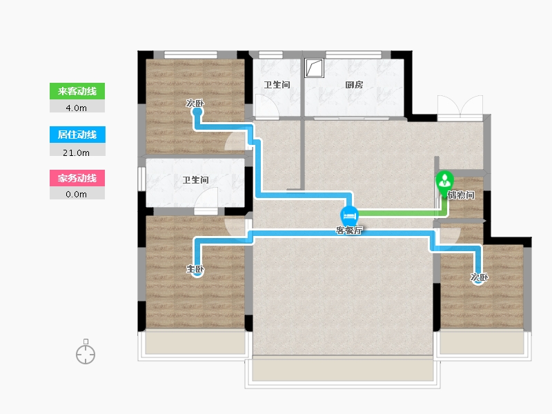 吉林省-长春市-润德·汀蘭云境-97.42-户型库-动静线