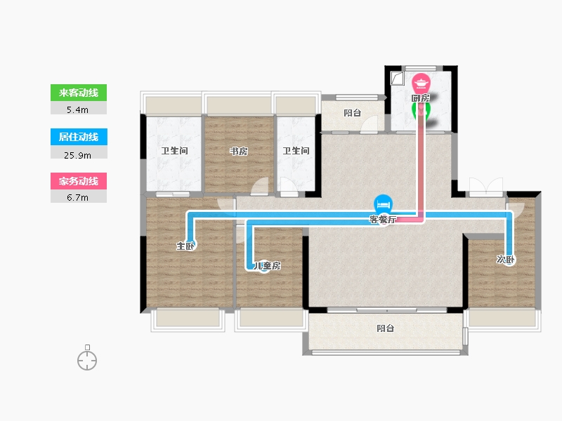 江苏省-南京市-颐和铂樾府-140.00-户型库-动静线