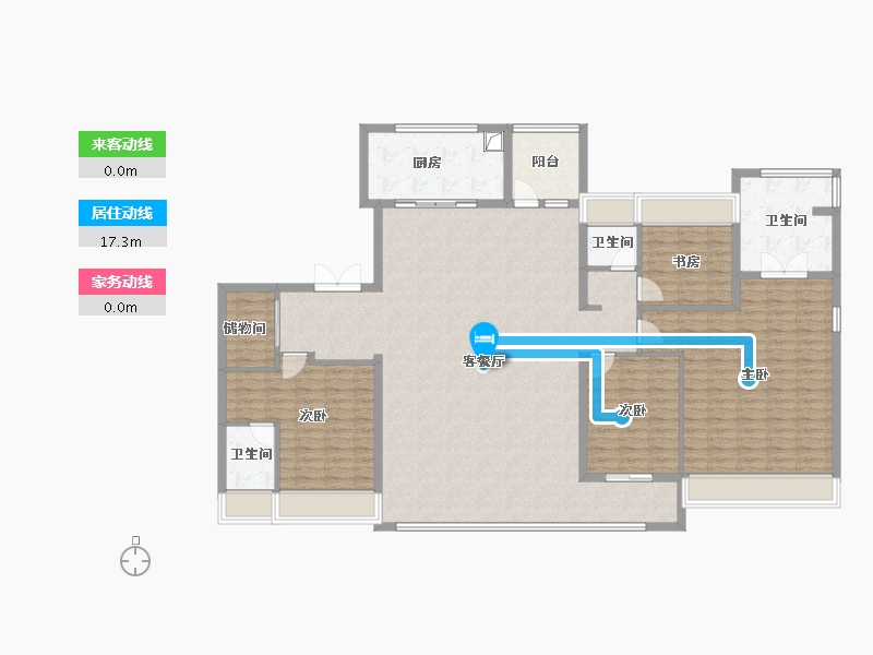 湖北省-武汉市-龙湖御湖境-177.57-户型库-动静线