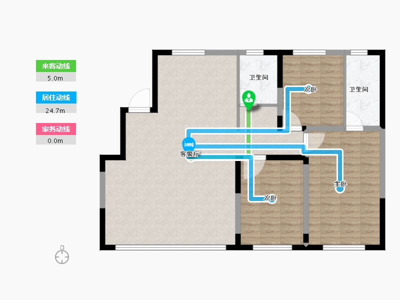 内蒙古自治区-赤峰市-银河湾B区-105.00-户型库-动静线