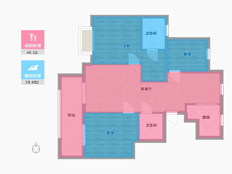 浙江省-丽水市-云甬小区-80.78-户型库-动静分区