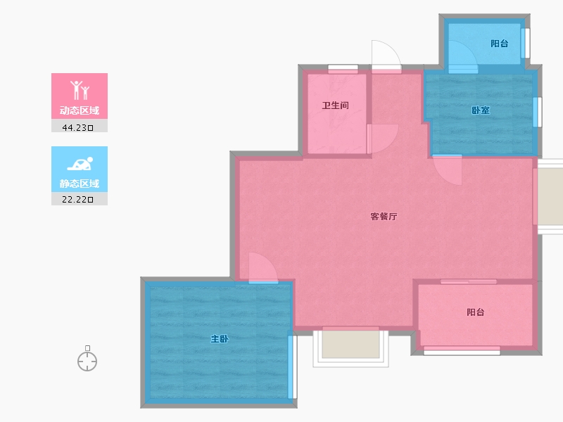 广东省-广州市-岭南花园-64.20-户型库-动静分区