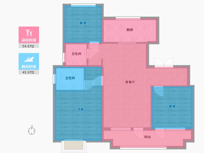 山东省-青岛市-天一仁和珑樾云谷-88.62-户型库-动静分区