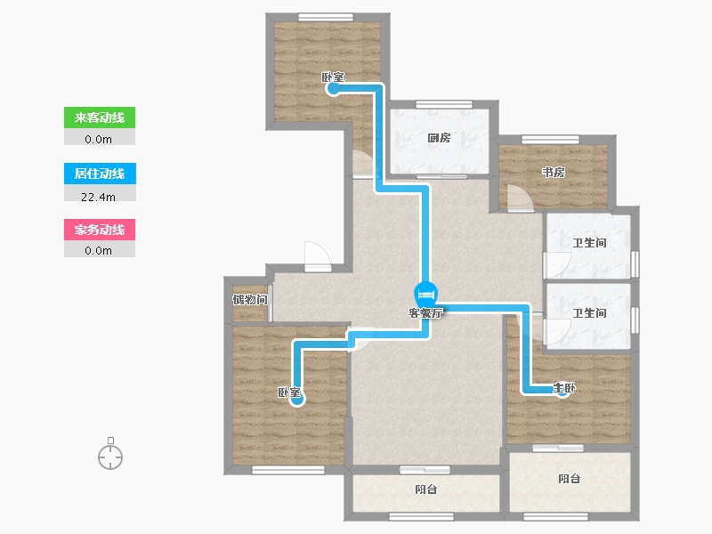 浙江省-宁波市-蒲湖花园-116.00-户型库-动静线