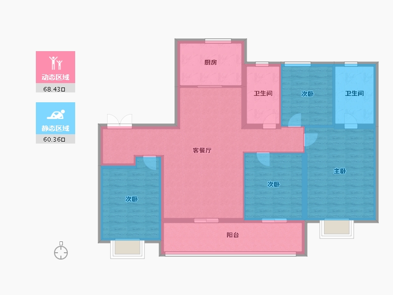 江苏省-苏州市-华润置地润云-116.00-户型库-动静分区