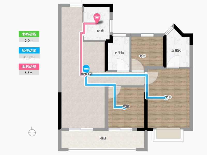 江苏省-苏州市-星河盛世-86.40-户型库-动静线