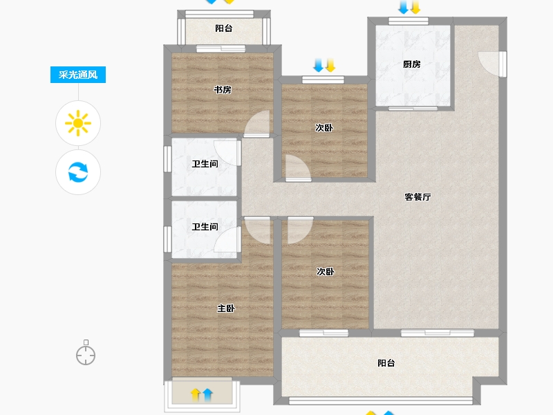 江西省-南昌市-金茂南昌国际社区-104.28-户型库-采光通风