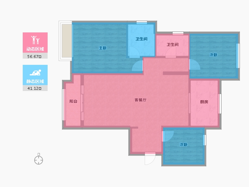 甘肃省-兰州市-金兰府-98.00-户型库-动静分区