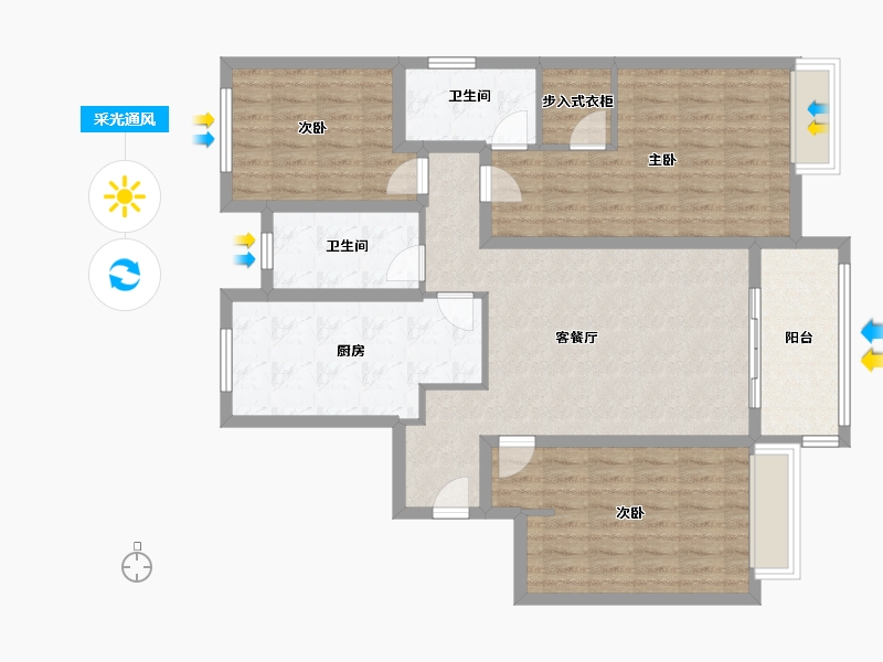 河南省-安阳市-中房兰亭-108.00-户型库-采光通风