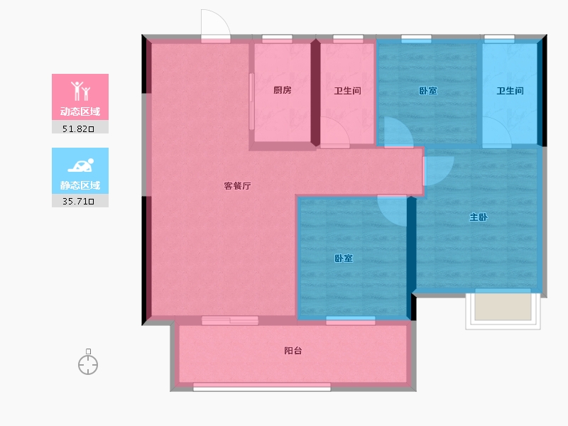 江西省-赣州市-滨江云宸-84.00-户型库-动静分区