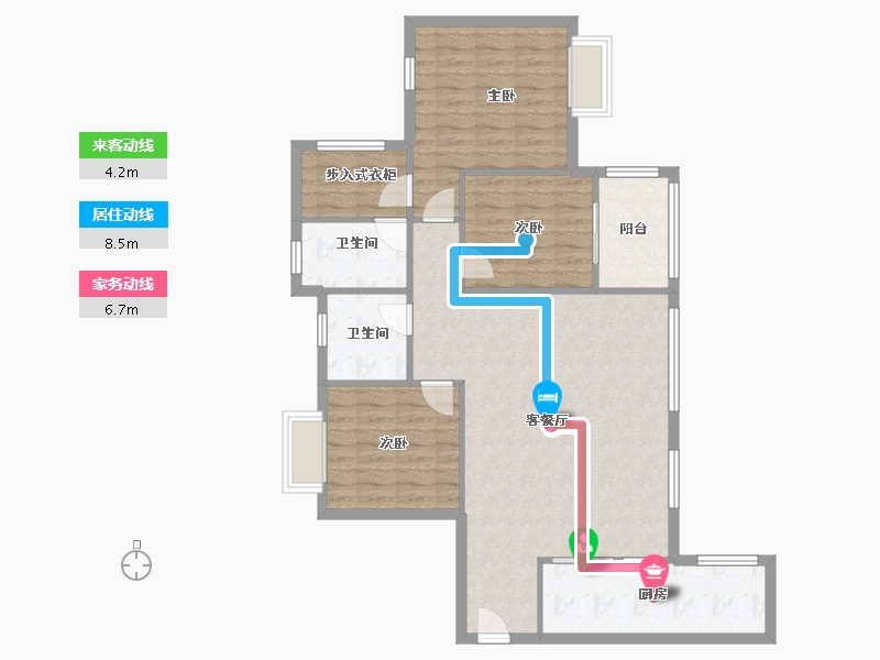 四川省-成都市-招商雍华府二期-95.50-户型库-动静线