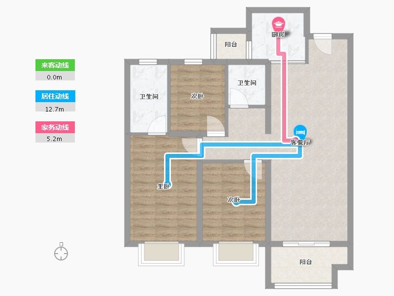 陕西省-西安市-未央城建龙湖·粼云天序-82.20-户型库-动静线