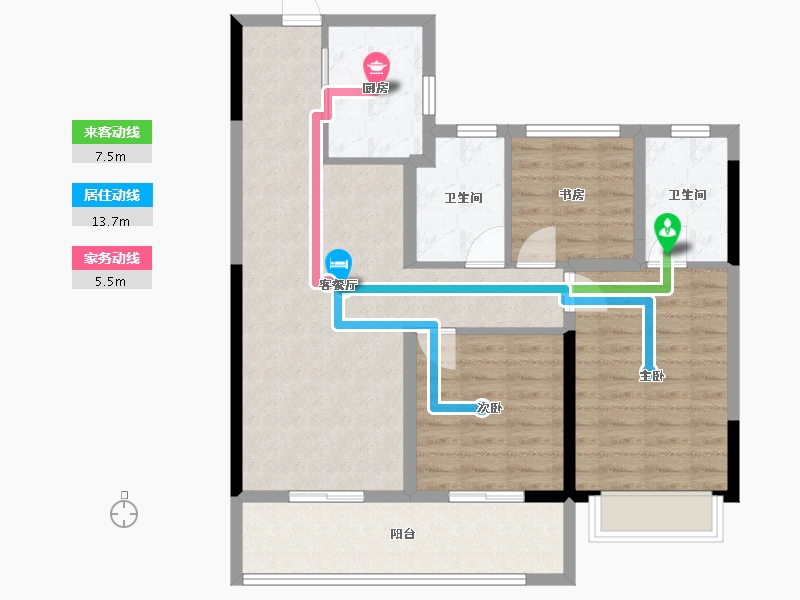 江苏省-苏州市-星河盛世-90.00-户型库-动静线