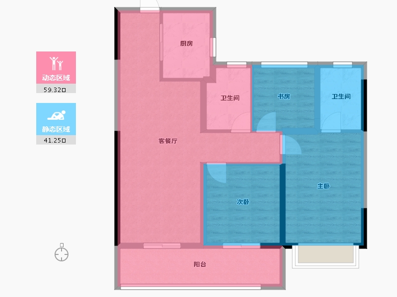 江苏省-苏州市-星河盛世-90.00-户型库-动静分区