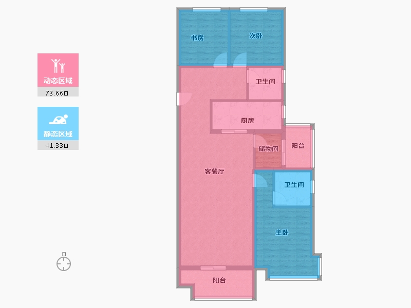 陕西省-西安市-未央城建龙湖·粼云天序-102.95-户型库-动静分区