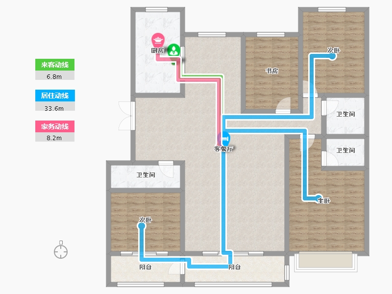 内蒙古自治区-乌兰察布市-晟泰家园-156.34-户型库-动静线