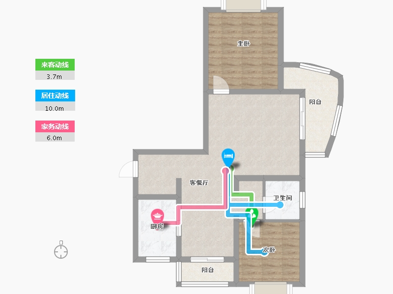 上海-上海市-恒力锦沧花园-65.00-户型库-动静线