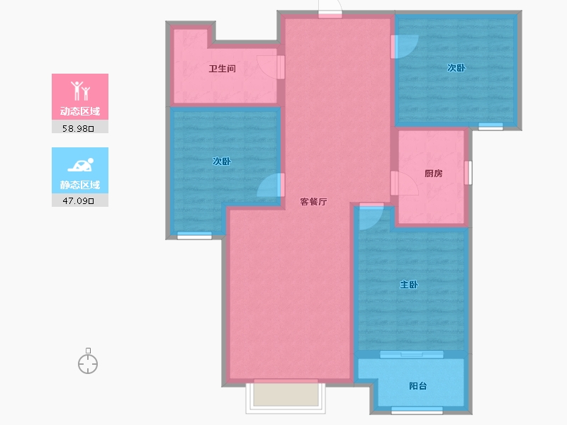 河北省-邢台市-都市豪庭-94.40-户型库-动静分区