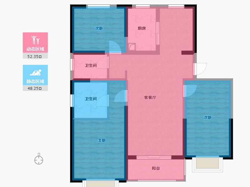 山西省-太原市-阳光尚都-100.00-户型库-动静分区