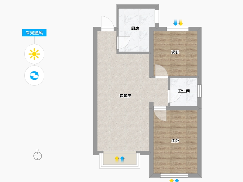 河北省-秦皇岛市-兴桐鑫城-56.00-户型库-采光通风